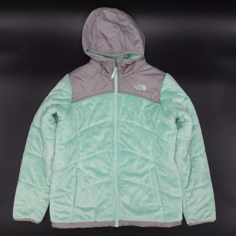 The North Face Kids Mint Green and Gray Jacket